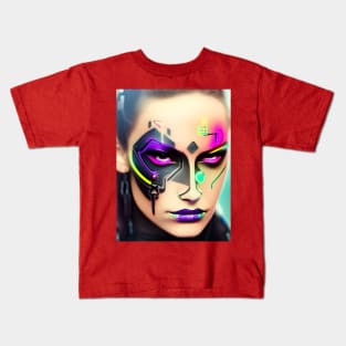 Enhanced Cyberpunk Woman Kids T-Shirt